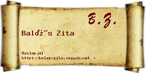 Balás Zita névjegykártya