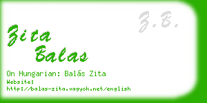 zita balas business card